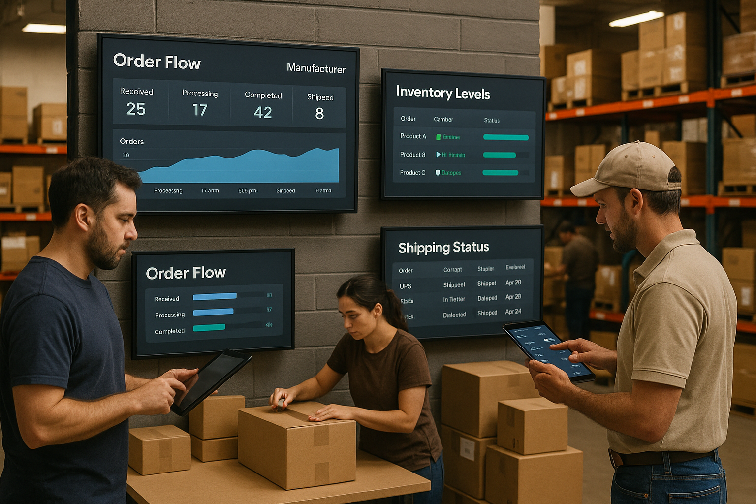 Manufacturers and wholesalers using digital order system
