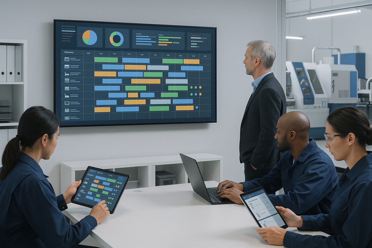 Manager using scheduling software for resource allocation