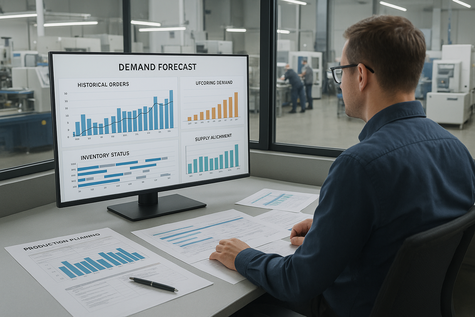 Production planner forecasting demand using booking dashboard