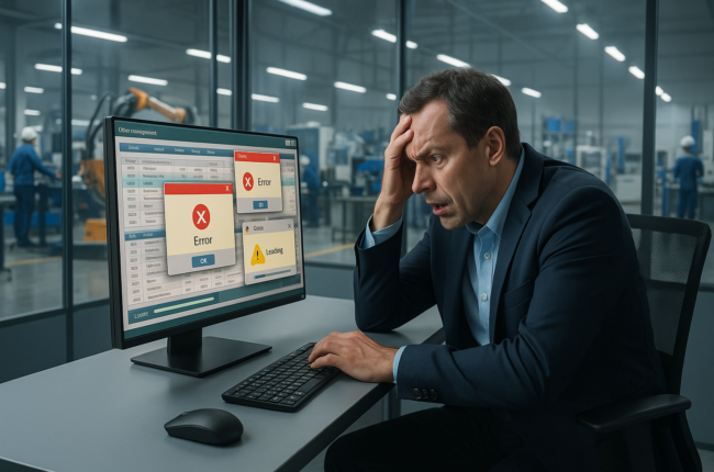 Factory manager frustrated with outdated order system
